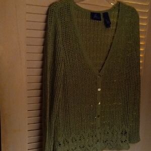 JH Collectibles Olive Green Knit Cardigan